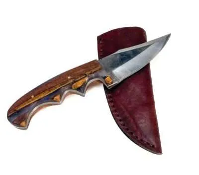 Walnut and Resin handle on D2 Stainless steel blade